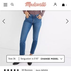 Madewell never worn straight leg jeans